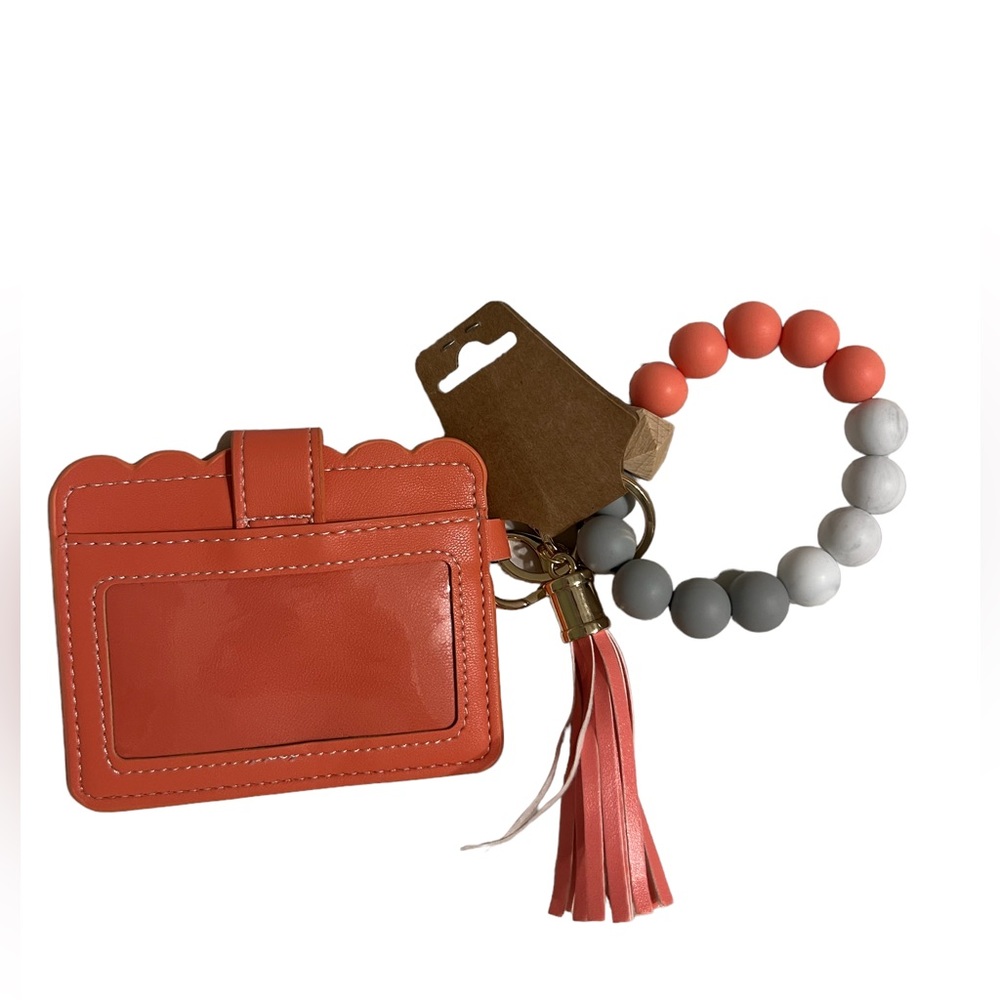 Beaded Tassel Cardholder Keychain